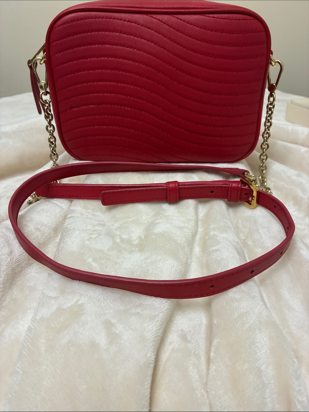 Furla Red Leather Crossbody Bag .EUC